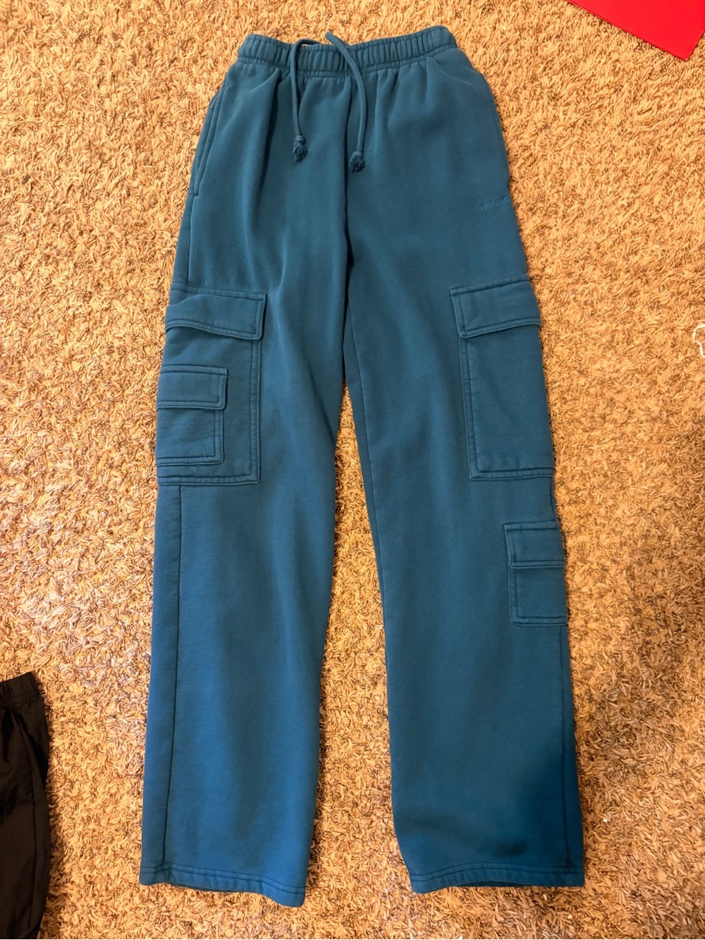 Garage dark teal wide leg sweats - Picture 2 of 2